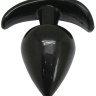 Черная коническая анальная пробка с ограничителем - 5 см. купить в секс шопе