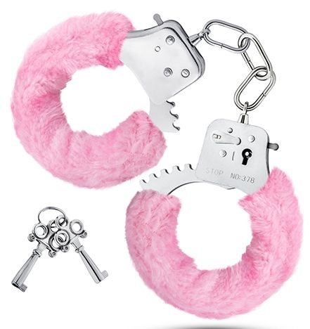 Розовые игровые наручники Cuffs купить в секс шопе