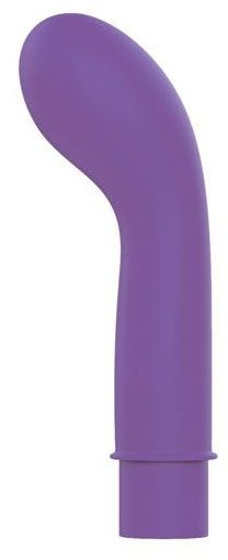 Фиолетовый вибромассажер с изогнутой головкой - 11,3 см. купить в секс шопе