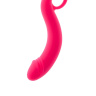 Розовый изогнутый анальный стимулятор из силикона купить в секс шопе