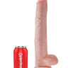 Телесный фаллоимитатор-гигант 14  Cock with Balls - 37,5 см. купить в секс шопе