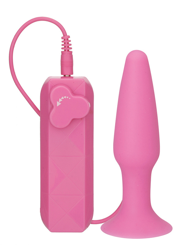 Розовая вибровтулка с выносным пультом управления - 11,4 см. купить в секс шопе