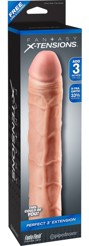 Телесная удлиняющая насадка Perfect 3 Extension - 22 см. купить в секс шопе