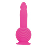 Розовый вибромассажер с пультом ДУ и присоской Ballistic - 19 см. купить в секс шопе
