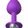 Фиолетовая анальная пробка со стразом Her Little Gem Medium Plug - 8,3 см. купить в секс шопе