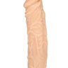 Телесная насадка-фаллос с пышными венами - 19,5 см. купить в секс шопе