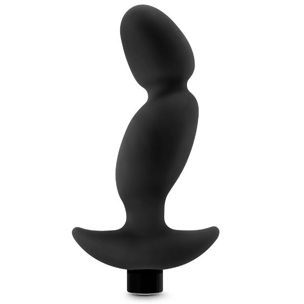Черный анальный вибратор Silicone Vibrating Prostate Massager 04 - 16,5 см. купить в секс шопе