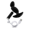 Черный анальный вибратор Silicone Vibrating Prostate Massager 04 - 16,5 см. купить в секс шопе