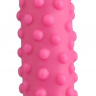 Розовый реалистичный фаллоимитатор с пупырышками на присоске - 23,5 см. купить в секс шопе