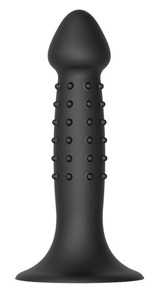 Черный анальный фаллоимитатор NUBBED PLUG - 13,5 см. купить в секс шопе