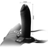 Черный большой страпон с функцией расширения - 15 см. купить в секс шопе