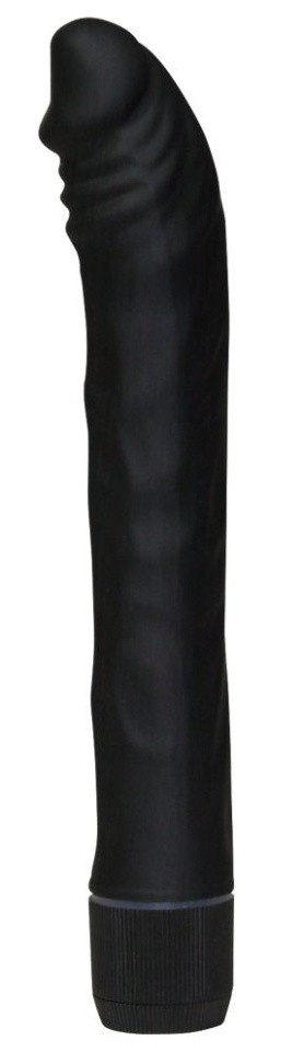 Чёрный вибромассажер-реалистик Rouge   Noir - 19 см. купить в секс шопе