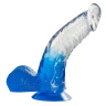 Синий фаллоимитатор с прозрачной верхней частью JELLY JOY FADE OUT DONG 6INCH - 15,2 см. купить в секс шопе