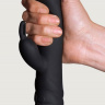 Черный вибратор с клиторальным стимулятором Twister - 23 см. купить в секс шопе