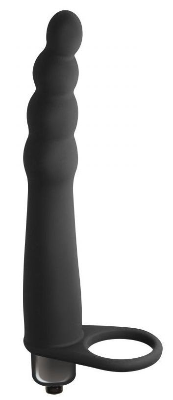 Черная вибронасадка для двойного проникновения Bramble - 16,5 см. купить в секс шопе