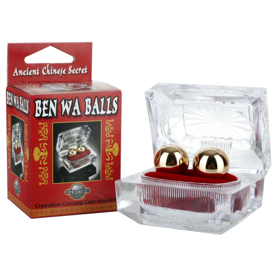 Золотистые вагинальные шарики Ben Wa Balls купить в секс шопе
