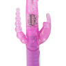 Розовый вибратор RABBIT DUAL PLEASURE с клиторальным и анальным стимуляторами - 22 см. купить в секс шопе