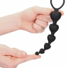 Черная анальная елочка Anal Heart Beads - 18,5 см. купить в секс шопе