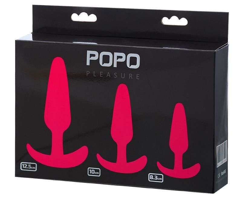 Набор из 3 розовых анальных втулок POPO Pleasure купить в секс шопе