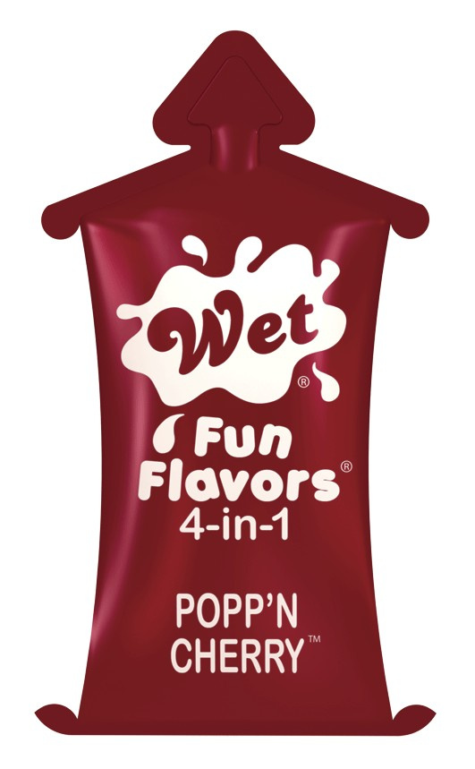 Разогревающий лубрикант Fun Flavors 4-in-1 Popp n Cherry с ароматом вишни - 10 мл. купить в секс шопе