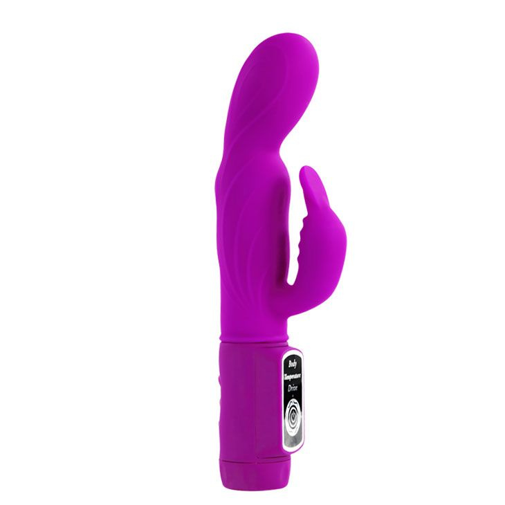 Лиловый вибратор с клиторальной стимуляцией Body Touch - 22,5 см. купить в секс шопе