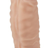 Телесный фаллоимитатор-супергигант с мошонкой на присоске - 30 см. купить в секс шопе