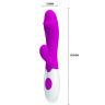 Лиловый вибратор Snappy с клиторальным отростком - 19,5 см. купить в секс шопе