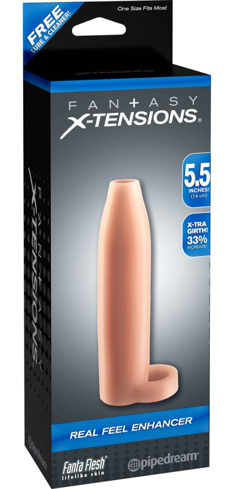 Насадка-расширитель с кольцом для подхвата мошонки Real Feel Enhancer - 14 см. купить в секс шопе
