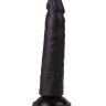 Рельефный чёрный фаллоимитатор на присоске - 16,5 см. купить в секс шопе