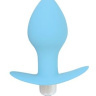 Голубая анальная пробка с вибрацией - 8 см. купить в секс шопе