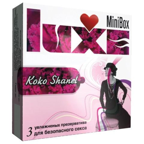 Ароматизированные презервативы Luxe Mini Box  Коко Шанель  - 3 шт. купить в секс шопе