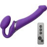 Фиолетовый безремневой вибрострапон Silicone Bendable Strap-On - size M купить в секс шопе