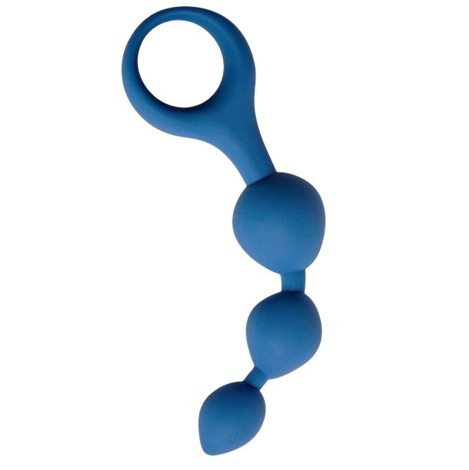 Синие анальные шарики Moons - 13 см. купить в секс шопе