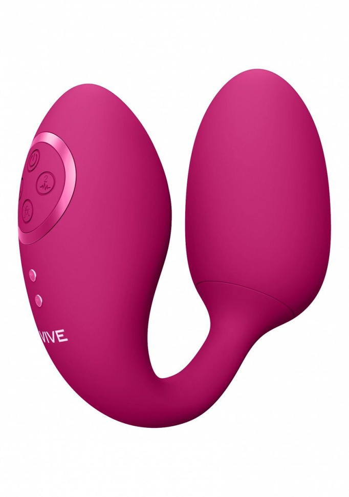 Розовое виброяйцо с дополнительной клиторальной стимуляцией Aika купить в секс шопе