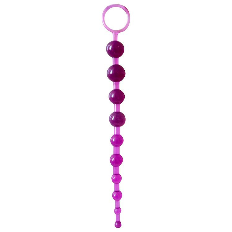 Фиолетовая анальная цепочка Anal stimulator - 26 см. купить в секс шопе