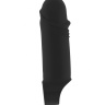 Чёрная удлиняющая насадка Stretchy Thick Penis Extension No.35 - 15,2 см. купить в секс шопе