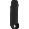 Чёрная удлиняющая насадка Stretchy Thick Penis Extension No.35 - 15,2 см. купить в секс шопе