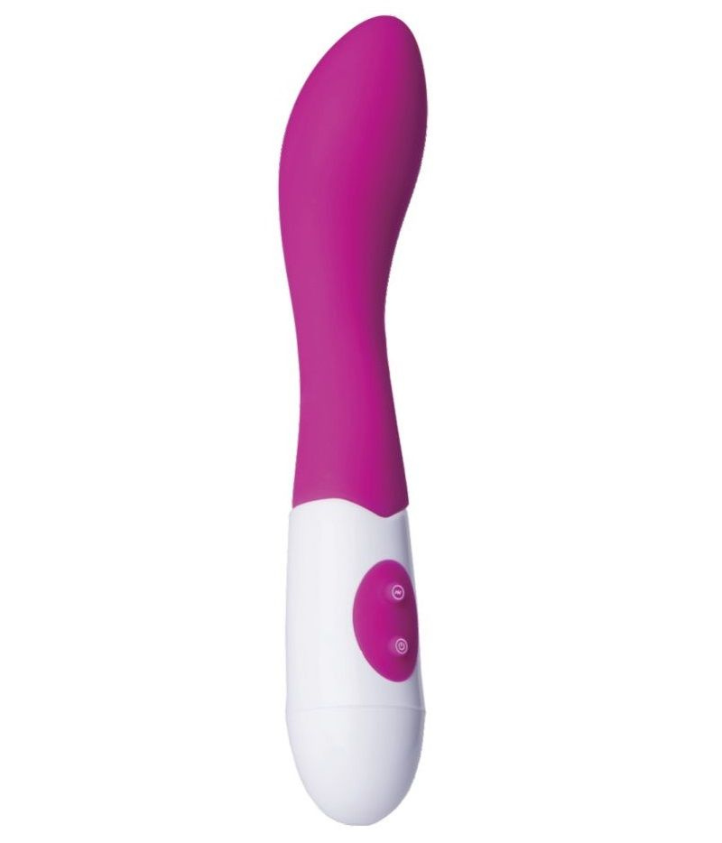 Ярко-розовый вибростимулятор G-точки  из мягкого силикона Kari - 19,2 см. купить в секс шопе