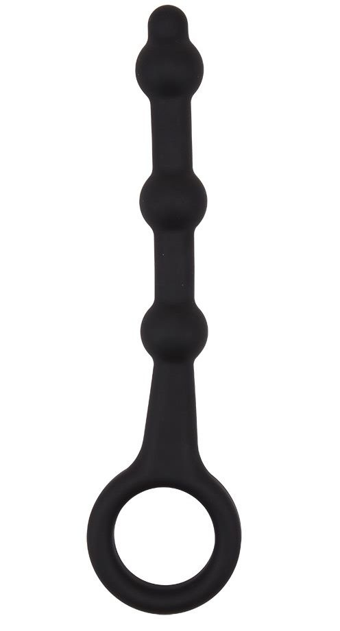 Черная анальная ёлочка Pleasure Piston - 17,5 см. купить в секс шопе