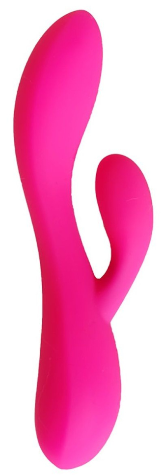 Ярко-розовый вибромассажер-кролик с двумя моторами - 19,5 см. купить в секс шопе