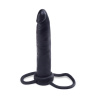 Черный страпон на пенис Double Trouble - 14 см. купить в секс шопе