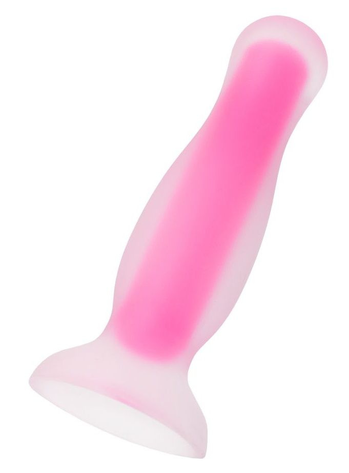 Розовая, светящаяся в темноте анальная втулка Cain Glow - 10 см. купить в секс шопе