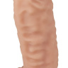 Телесный фаллоимитатор-супергигант с мошонкой на присоске - 39 см. купить в секс шопе