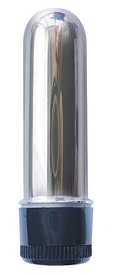 Серебристая гладкая вибропуля - 6,4 см. купить в секс шопе