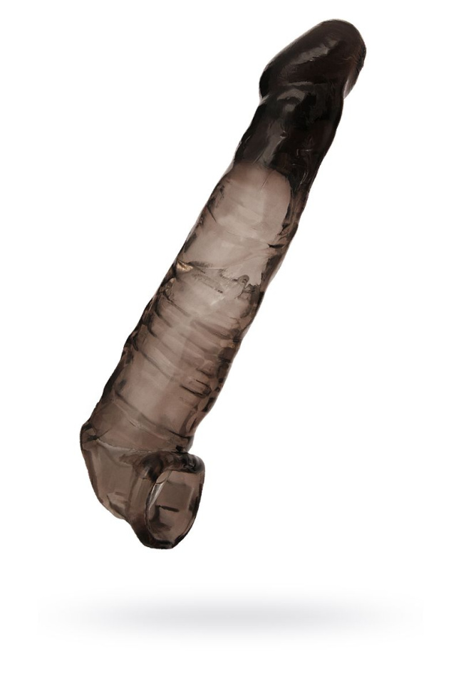 Чёрная насадка на пенис - 22,5 см. купить в секс шопе
