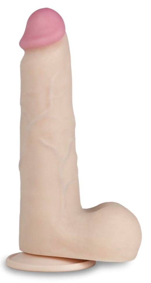 Телесный перезаряжаемый вибратор-реалистик из неоскин - 22 см. купить в секс шопе