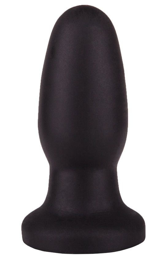 Чёрная овальная пробочка на ножке - 10 см. купить в секс шопе