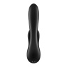 Черный вибратор-кролик Double Flex с двумя клиторальными отростками - 20,1 см. купить в секс шопе