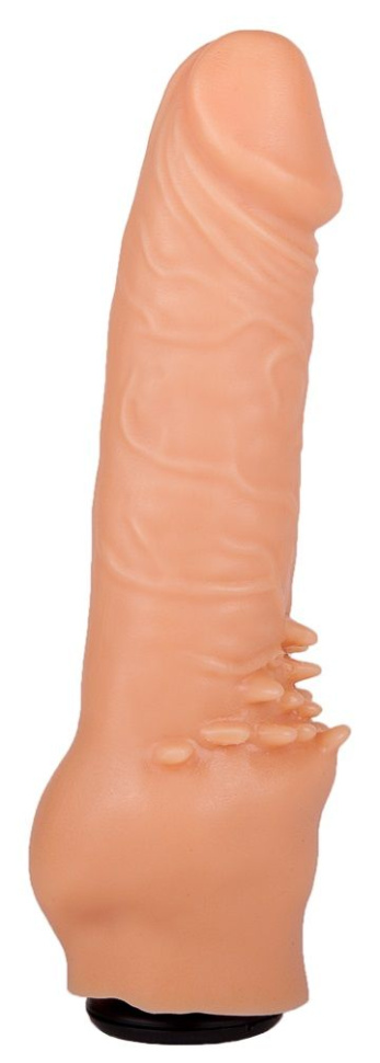 Телесная насадка-фаллос с шипами для массажа клитора - 17,8 см. купить в секс шопе