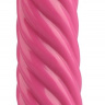 Розовый реалистичный винтообразный фаллоимитатор на присоске - 21 см. купить в секс шопе